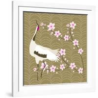 The Cherry Blossom And The Crane-Claire Huntley-Framed Giclee Print