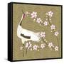 The Cherry Blossom And The Crane-Claire Huntley-Framed Stretched Canvas