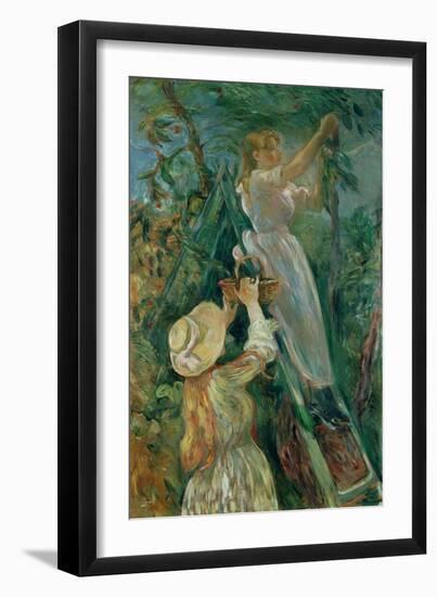 The cherry-pickers. Canvas.-Berthe Morisot-Framed Giclee Print