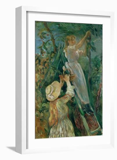 The cherry-pickers. Canvas.-Berthe Morisot-Framed Giclee Print