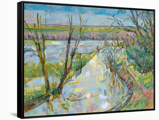 The Cherwell from Rousham I-Erin Townsend-Framed Stretched Canvas