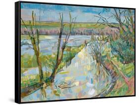 The Cherwell from Rousham I-Erin Townsend-Framed Stretched Canvas