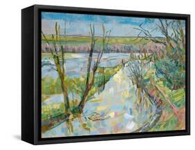 The Cherwell from Rousham I-Erin Townsend-Framed Stretched Canvas