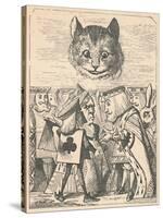 'The Cheshire Cat looking down at the Red King and Queen having an argument', 1889-John Tenniel-Stretched Canvas