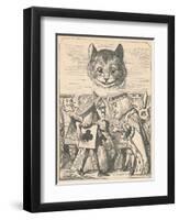 'The Cheshire Cat looking down at the Red King and Queen having an argument', 1889-John Tenniel-Framed Giclee Print