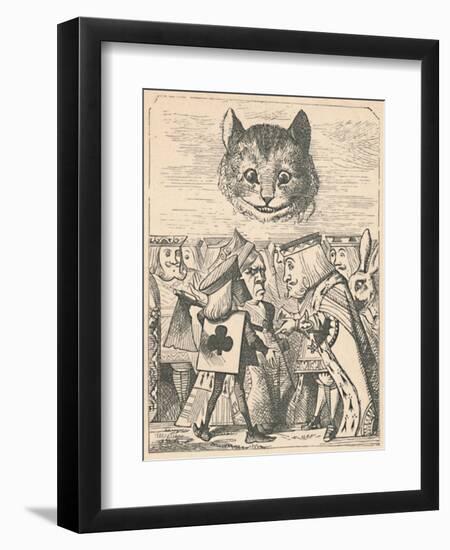 'The Cheshire Cat looking down at the Red King and Queen having an argument', 1889-John Tenniel-Framed Giclee Print