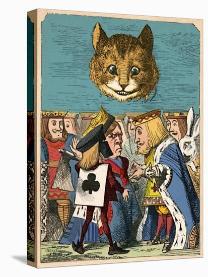 'The Cheshire Cat looking down at the Red King and Queen having an argument', 1889-John Tenniel-Stretched Canvas