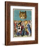 'The Cheshire Cat looking down at the Red King and Queen having an argument', 1889-John Tenniel-Framed Giclee Print