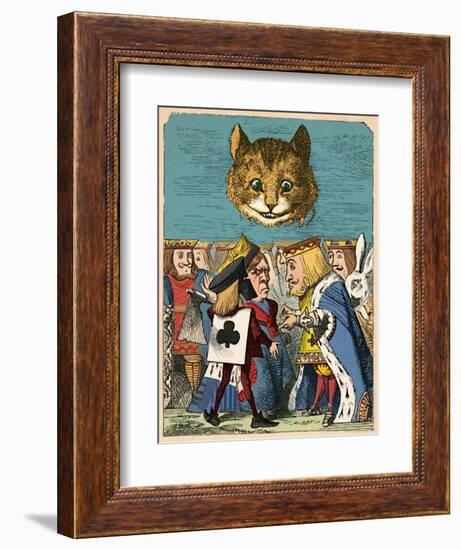 'The Cheshire Cat looking down at the Red King and Queen having an argument', 1889-John Tenniel-Framed Giclee Print