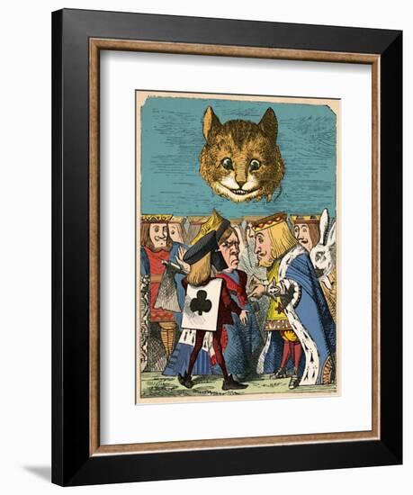 'The Cheshire Cat looking down at the Red King and Queen having an argument', 1889-John Tenniel-Framed Giclee Print