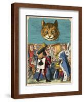 'The Cheshire Cat looking down at the Red King and Queen having an argument', 1889-John Tenniel-Framed Giclee Print