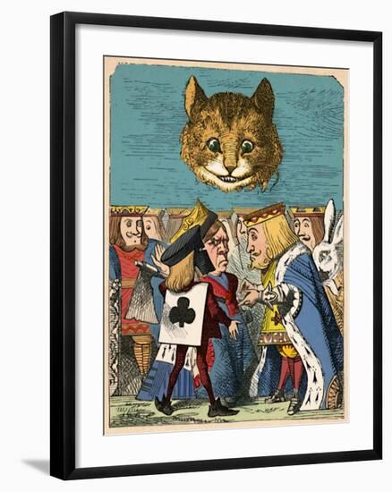 'The Cheshire Cat looking down at the Red King and Queen having an argument', 1889-John Tenniel-Framed Giclee Print