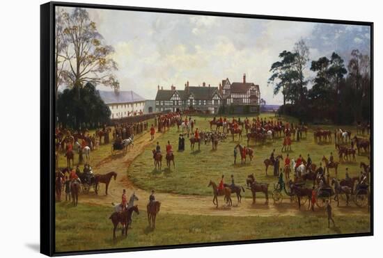 The Cheshire Hunt: the Meet at Calverly Hall-George Goodwin Kilburne-Framed Stretched Canvas