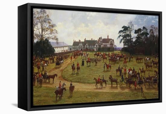 The Cheshire Hunt: the Meet at Calverly Hall-George Goodwin Kilburne-Framed Stretched Canvas