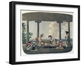 The Chess Match, Engraved by T. Rickards, 1804-Charles Emilius Gold-Framed Giclee Print