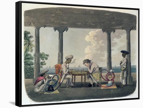 The Chess Match, Engraved by T. Rickards, 1804-Charles Emilius Gold-Framed Stretched Canvas