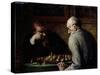 The Chess Players, circa 1863-67-Honore Daumier-Stretched Canvas