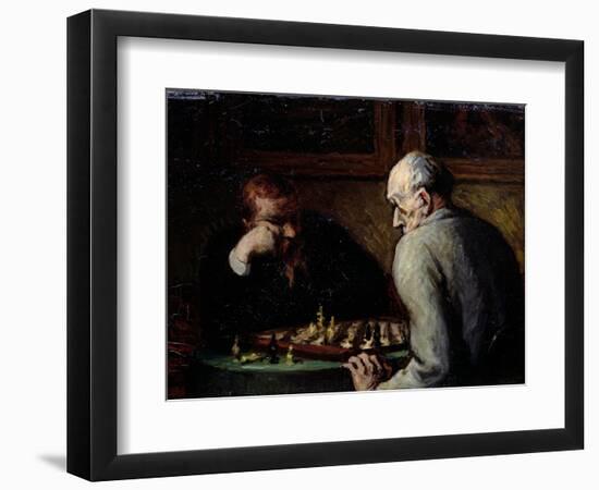 The Chess Players, circa 1863-67-Honore Daumier-Framed Giclee Print