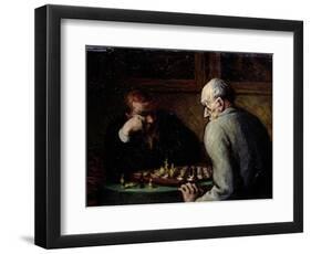 The Chess Players, circa 1863-67-Honore Daumier-Framed Giclee Print