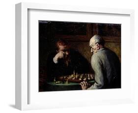 The Chess Players, circa 1863-67-Honore Daumier-Framed Giclee Print