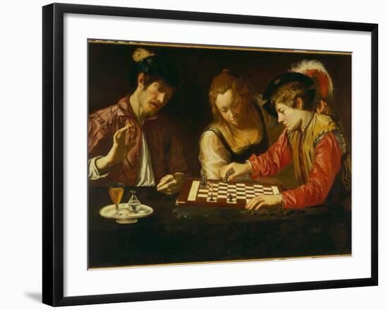 The Chess Players-Caravaggio-Framed Giclee Print