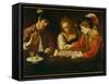 The Chess Players-Caravaggio-Framed Stretched Canvas