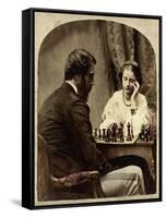 The Chess Players-null-Framed Stretched Canvas