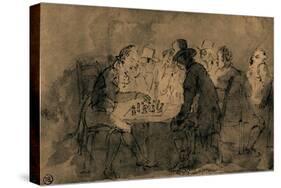 'The Chess Players'-Thomas Rowlandson-Stretched Canvas