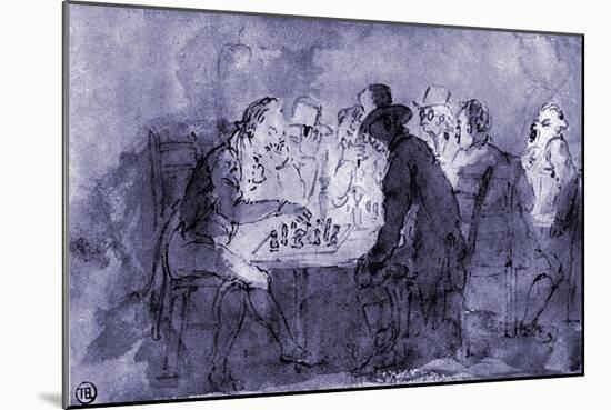 'The Chess Players'-Thomas Rowlandson-Mounted Giclee Print