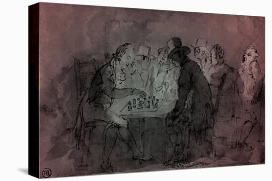 'The Chess Players'-Thomas Rowlandson-Stretched Canvas