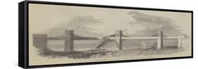 The Chester and Holyhead Railway, Iron Tunnel over the Menai-null-Framed Stretched Canvas