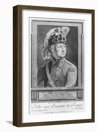 The Chevalier d'Eon as a Dragoon, 1779-P. Jean Baptiste Bradel-Framed Giclee Print