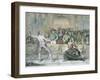 The Chevalier D'Eon, Dressed as a Woman, in a Fencing Match-English School-Framed Giclee Print