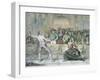 The Chevalier D'Eon, Dressed as a Woman, in a Fencing Match-English School-Framed Giclee Print