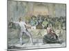 The Chevalier D'Eon, Dressed as a Woman, in a Fencing Match-English School-Mounted Giclee Print
