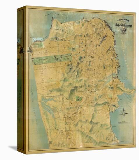 The Chevalier Map of San Francisco, c.1911-August Chevalier-Stretched Canvas