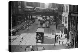 The Chicago Elevated Railroad at Franklin Street. July 1941-null-Stretched Canvas