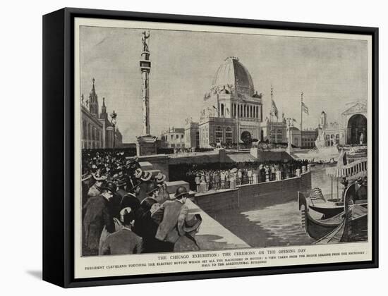 The Chicago Exhibition, the Ceremony on the Opening Day-null-Framed Stretched Canvas