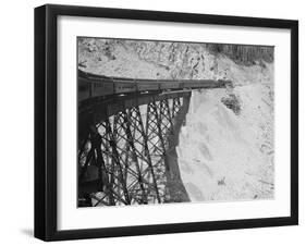 The Chicago, Milwaukee & Puget Sound Railway Columbian Crossing a Bridge, Circa 1913-Asahel Curtis-Framed Giclee Print