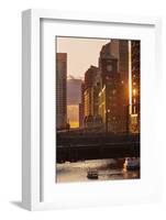 The Chicago River at Sunset.-Jon Hicks-Framed Photographic Print