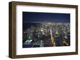 The Chicago Skyline from the John Hancock Center at Night-Jon Hicks-Framed Photographic Print