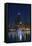 The Chicago Skyline over Lake Michigan at Dusk-Jon Hicks-Framed Stretched Canvas