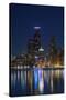 The Chicago Skyline over Lake Michigan at Dusk-Jon Hicks-Stretched Canvas