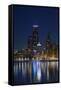 The Chicago Skyline over Lake Michigan at Dusk-Jon Hicks-Framed Stretched Canvas