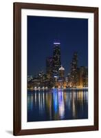 The Chicago Skyline over Lake Michigan at Dusk-Jon Hicks-Framed Photographic Print