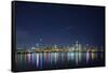 The Chicago Skyline over Lake Michigan-Jon Hicks-Framed Stretched Canvas