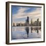 The Chicago Skyline over Lake Michigan-Jon Hicks-Framed Photographic Print