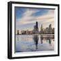 The Chicago Skyline over Lake Michigan-Jon Hicks-Framed Photographic Print