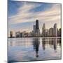 The Chicago Skyline over Lake Michigan-Jon Hicks-Mounted Photographic Print