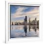 The Chicago Skyline over Lake Michigan-Jon Hicks-Framed Photographic Print